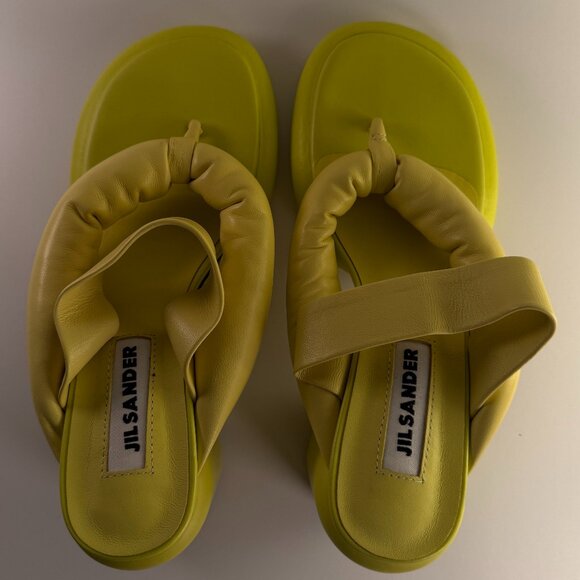 Jil Sander Shoes - Jil Sander Leather Platform Thong Sandal